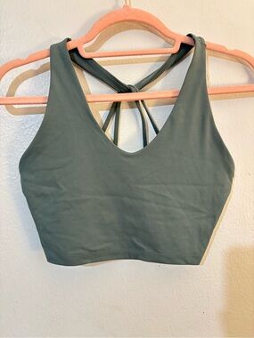 aerie Olive Green Strappy Cross-Back Sports Crop